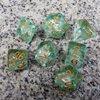 Haxtec Light Green DND Dice Set 7PCS Filled Resin Polyhedral D&D Dice W/Iridescent Mylar Inclusion for Roleplaying Games Dungeons and Dragons Gift