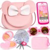 Oisacirg Play Purse for Little Girls, 23PCS Toddler Purse with Pretend Makeup for Kids, Princess Toys Includes Crossbody Bag, Phone, Wallet, Keys, Kids Toy Purse Birthday Gift Toys for Girls 3 4 5 6+