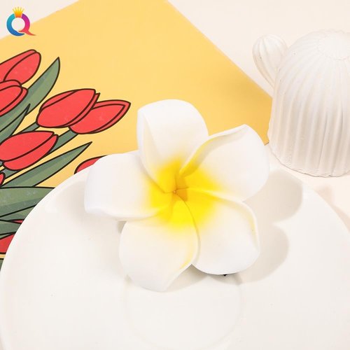 4 Pcs 7cm White and Pink Hawaiian Frangipani Plumeria Foam Head Flower Party Beach Hair Clip Hair Clips, Clips and Barrettes, Hawaiian Flower Hair Clips