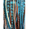 Feather Hair extension 8"-11" Indian Blue Fashion Trend Feathers Hair Extension with 2 Crimp Beads