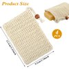 Ouligay 4pcs Soap Bags, Natural Sisal Soap Saver Bag, Exfoliating Soap Pouch, Soap Scrubber Pouch, Plastic-Free Exfoliating Foaming and Drying Soap Holder for Shower