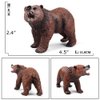 Grizzly Bear Toys Figurines, Plastic Forset Animals Bear Figures for Kids, Realistic Woodland Creature Party Supplies Cake Toppers, Pack of 3