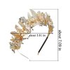 Bubbmi Raw Crystal Headband with Pearl Flowers, Quartz Rhinestone Bridal Tiara Crown Headpiece for Women Girls (golden)