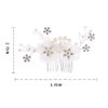Foyte Crystal Flower Hair Comb Wedding Headpiece Silver Rhinestone Hair Piece Bride Pearl Hair Accessories for Women