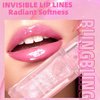 Tiejdhr Magic Color Changing Lip Oil Ph, Glitter Lip Gloss, Upgraded Big Brush Head Moisturizing Lip Oil Long Lasting Nourishing Lip Glow Oil Non-Sticky Primer Lip Tint (Pink)