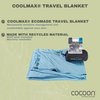 COCOON - Coolmax Travel Blanket | Compact Throw Blanket for Camping and Hiking | Fits in Backpack | Attaches to Luggage | Travel Essential | Fast Drying (Regular 70" x 55"- Ocean Blue)