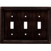 Brainerd 64408 Beaded Triple Toggle Switch Wall Plate / Switch Plate / Cover, Venetian Bronze
