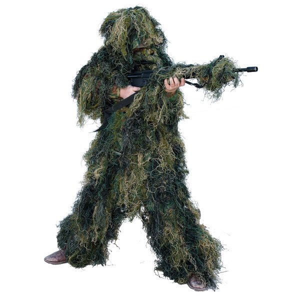 Red Rock Outdoor Gear Men's Youth Ghillie Suit, Woodland Camouflage, 14-16
