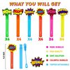uoyoi Superhero Party Favors,24Pcs Hero Word Bubble Wands for Kids,Cool Bubble Wand for Superhero Party Supplies,Classroom Prizes Pinata Goodie Bag Stuffers Gift