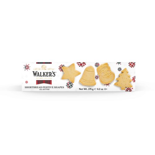 Walkers Shortbread Cookies, Assorted Festive Shapes, 6.2 oz