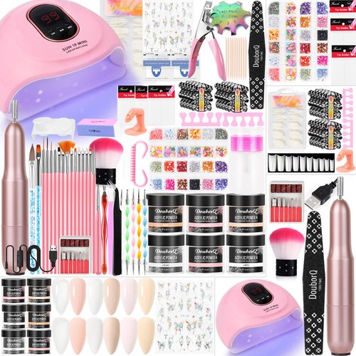 Acrylic Nail Kit–Starter Nails Kit Acrylic Set Acrylic Powder & Liquid with Nail Drill U V Light Acrylic with Everything for Beginners Acrylic Nail Set Full Acrylic Nail Supplies