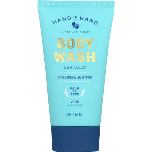 HAND IN HAND Sweet Mint & Eucalyptus Sea Salt Mini Body Wash, 2 FZ
