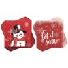Faccito 100 Pcs Christmas Snowman Paper Napkins Winter Snowflake Cocktail Napkins Red Holiday Let it Snow Beverage Napkins for Xmas New Year Family Gatherings Dinner Party Decoration Supplies