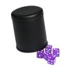 Leatherette Dice Cup Felt Lining Shaker Quiet for Playing Yahtzee/ Farkle/ Liars Dice/ Board Game