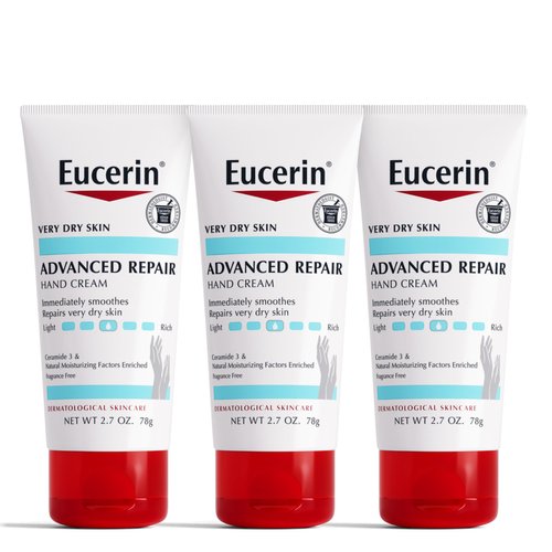 Eucerin Advanced Repair Hand Cream - Fragrance Free, Hand Lotion for Very Dry Skin - 2.7 Ounce (Pack of 3)