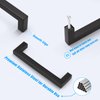 KNOBWELL 6 Pack 5 in Matte Black Kitchen Cabinet Door Handles - Stainless Steel Drawer Dresser Pulls Kitchen Cabinet Handles Black 6 Pack - 5" Hole Centers