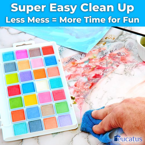 Easy-Clean NonToxic 28 Shiny Colors Watercolor Set With Brush. Bright Washable Paint Is Fun Shiny And Quick Dry. Great Gifts For Kids And Beginners. Sturdy Case + Best Gifts for Children Activities.