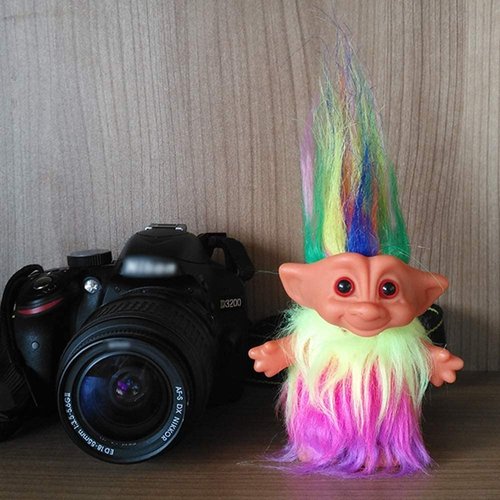 Lucky Troll Dolls,Vintage Troll Dolls Chromatic Adorable for Collections, School Project, Arts and Crafts, Party Favors - 7.5" Tall Dress(Include The Length of Hair)