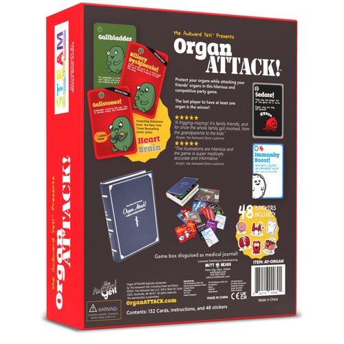 The Awkward Yeti Organ Attack! Card Game, A Family Fun Game for Kids and Adults - Funny Playing Cards for Game Nights with Family of Kids and Teens