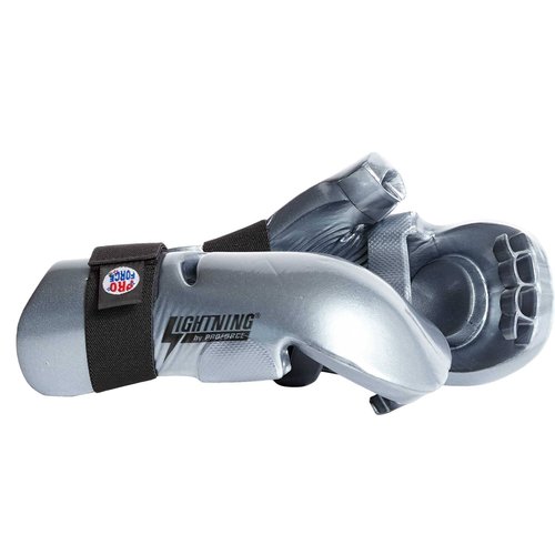 Pro Force Lightning Punches Karate Sparring Gloves - Silver - Medium