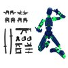 Outgoto Pre-Assembly 3D Printed 5.54'' Dummy13 Action Figure, Multi-Jointed Tian13, Articulated T13 Desktop Decoration,12 in 1 Accessories, Best Birthday Festival Gift (Black Mix Green)