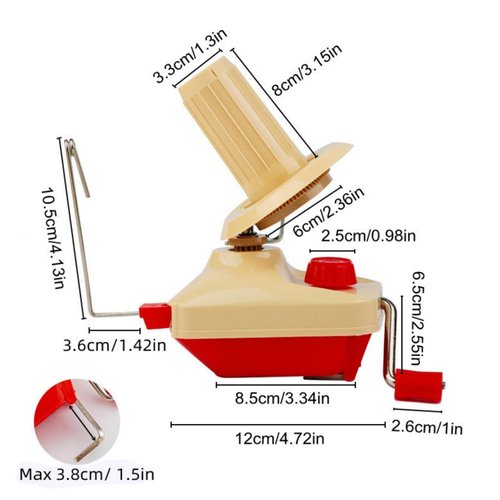 Yarn Ball Winder, Hands Operated Swift Yarn Fiber String Ball Wool Winder Machines for Family+4Pompom Maker+10PS Knitting Stitch Markers+10PS Plastic Needles+1PS Scissors(26b)