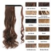 Vinzar Ponytail Extension Curly Hairpiece Claw Synbthetic Clip in Long Hair Extensions Magic Paste Hair Wraps Human Hair Pony Tail for Women (Ash Blonde-curly)