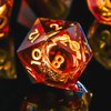Ring DND Dice Set Sharp EdgeResin Dice,Golden Ring Inclusion Lord of The Rings D&D Dice RPG Role Playing Games, Dungeons and Dragons Polyhedral Dice Set（red）