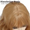 SOKU Strawberry Blonde Synthetic Wig 20 Inch Natural Straight Hair with Fringe Bangs Flawless Hairline Glueless Machine Made Wigs for Women Girls Party Costume Wig Soft Hair Realistic Wigs
