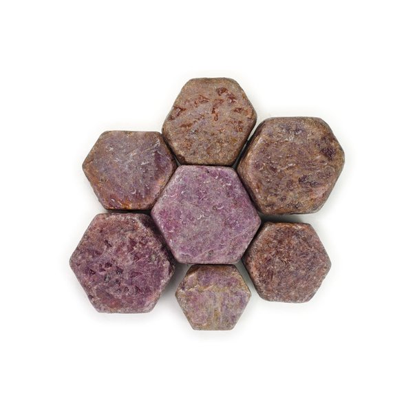 Hypnotic Gems Materials: 2 lbs Natural Hexigonal Ruby Stones from India - Rough Bulk Raw Natural Crystals for Cabbing, Tumbling, Lapidary, Polishing, Wire Wrapping, Wicca & Reiki Crystal Healing