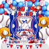 Baseball Birthday Party Decorations, 64 PCS Baseball Birthday Party Supplies Kit, Include Baseball Themed Backdrop, Happy Birthday Banner, Balloons, Cupcake, Cake Toppers