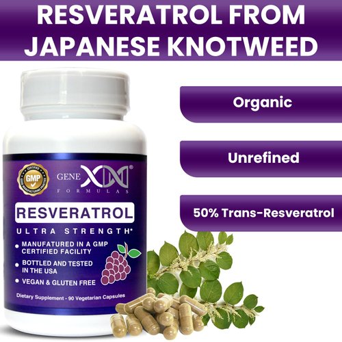 GENEX 1500mg Resveratrol with BioPerine for Absorption (3 Pack) | Organic Trans-Resveratrol Capsules from Japanese Knotweed, Antioxidant Supplement for Healthy Aging