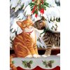 Tree-Free Greetings Happy Holidays Cards and Envelopes, Winter Card Set, 5 x 7 Inch Cards, Box Set of 10, Kitten Kiss, (HB93347)