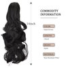 STYLER 14 Inch Dark Brown Ponytail Wig with Jaw Claw Clip for Woman Girl Hair Piece Curly Wavy Pony Tail for Daily Use