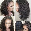 zikria Curly Human Hair Lace Frontal Wigs 13X4 Transparent Lace Front Wigs Human Hair 150% Density Brazilian Virgin Hair Pre Plucked with Baby Hair 20 Inch Free Part