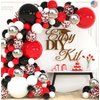 ALL-IN-1 Red Black and White Balloon Arch Kit for Red and Black Birthday Party Decorations – Red and Black Balloons for White Black and Red Balloon Garland Kit – Graduation Black and Red Balloons