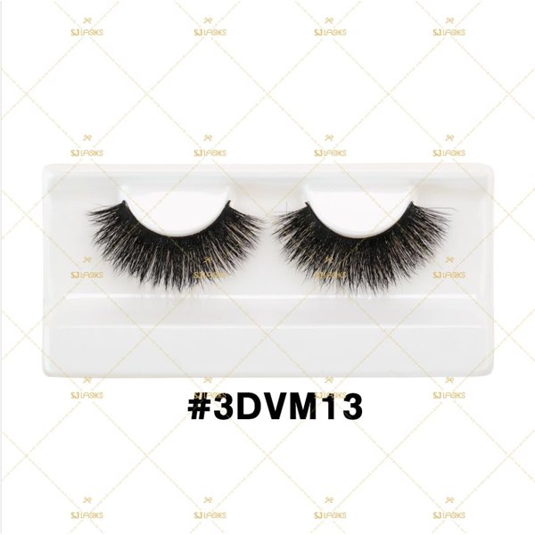 Generic SJ LASHES 3D Mink Lashes Cruelty Free Black Vegan Mink Fur Pair (3DVM13)