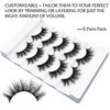 Hermosa Nashville Noir 3D Mink Lashes with 33mm Black Cotton Band and Dramatic Hairs, 5 Pairs Multipack,Real Mink EyeLashes Round Shape and Easy Apply of More than 20 Wears DRD006