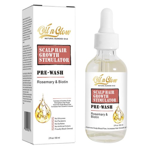 Rosemary and Biotin Organic Pre-Wash Scalp Oil and Hair Treatment Oil: Pre Shampoo Dry Scalp Treatment, Hair Growth Stimulator Serum For Healthy Scalp & Less Hair Fall and Breakage. 2 Fl Oz.