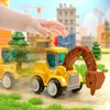 Beby Buty Construction Vehicle Trucks Toys for Toddlers 3-5, 4 PCS Car Trucks for Toddlers Boys Girls with Flexible Joints, Kids Toddlers Toys for 3 4 5 6 Years Old Boys Girls Birthday Gifts