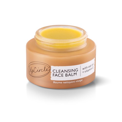 UPCIRCLE Cleansing Face Balm with Apricot 1.7oz - 100% Natural Cleanser To Remove Makeup, Including Waterproof Mascara + Clear Blackheads - Sea Buckthorn, Oat + Rosemary Oil - Vegan + Cruelty-Free