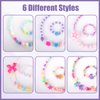 BigOtters Little Girls Necklace Bracelet, 6 Sets Lovely Colorful Beads Jewelry Princess Dress up for Toddlers Pretend Play Party Costume，Easter Eggs Stuffers Kids Easter Gift
