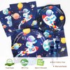 DECORLIFE Space Themed Party Supplies Serves 24, Space Birthday Decorations for Boys, Complete Pack Includes Astronaut Rocket Plates and Napkins, Forks, Total 96PCS