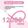 VOFUOE USB C Cable 2 in 1 Multi Charging Cable USB A to USB C Cable USB A to iPhone Cable Fast Charging Cord Bead Chain for Girls Women Extra Long 6.6FT for iPhone 16 Pro Max iPad 10th Gen-Hot Pink