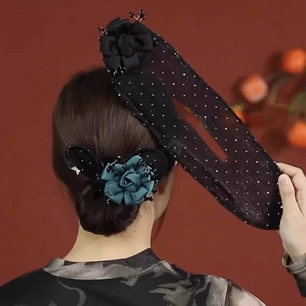 Black Hair Bun Roller, Flower Hair Curler Clips, 2024 New Lazy Snap Roll Hair Tool for Beauty and Personal Care