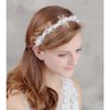 AHONEY Headband, White Flower Headpiece for Women and Girls, Elegant Dressy Hair Band with Pearl, Acrylic, Crystal Beads, Resin - Daily, Party, Wedding, Dating, Concert, Photoshoot Hair Accessories