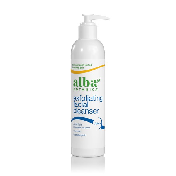 Alba Botanica Exfoliating Facial Cleanser, with Pineapple Enzyme and Aloe Vera, 8 Oz (Packaging May Vary)