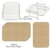 2pcs Air Fryer Rack Set with 100pcs Parchment Paper Compatible with Ninja Foodi Air Fryer DZ201, DZ401, 304 Stainless Steel Toast Dehydrator Racks Air Fryer Paper Liners for Double Basket Air Fryer