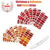 JERCLITY 224 Pieces 16 Sheets Holiday Nail Polish Strips Set Christmas Nail Strips Full Nail Wraps Self-Adhesive Maple Leaf Fall Nail Wraps for Women Nail Art with Nail File