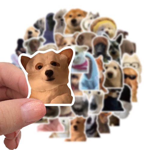 Funny Dog Meme Stickers, Cute Dog Stickers, 50PCS Cool Pet Waterproof Vinyl Stickers for Water Bottle Laptop Luggage Skateboard, Party Supplies (Dog)